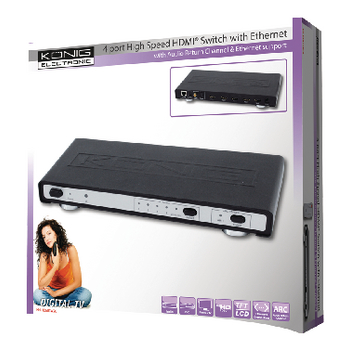 KN-HDMISW25 4-poorts hdmi schakelaar zwart Verpakking foto